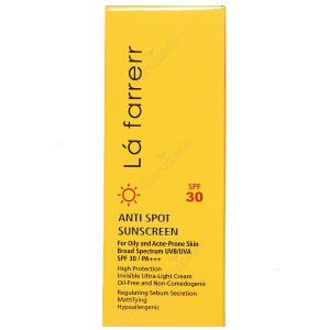 کرم ضد آفتاب و ضدلک بی رنگ پوست چرب و مستعد آکنه SPF30