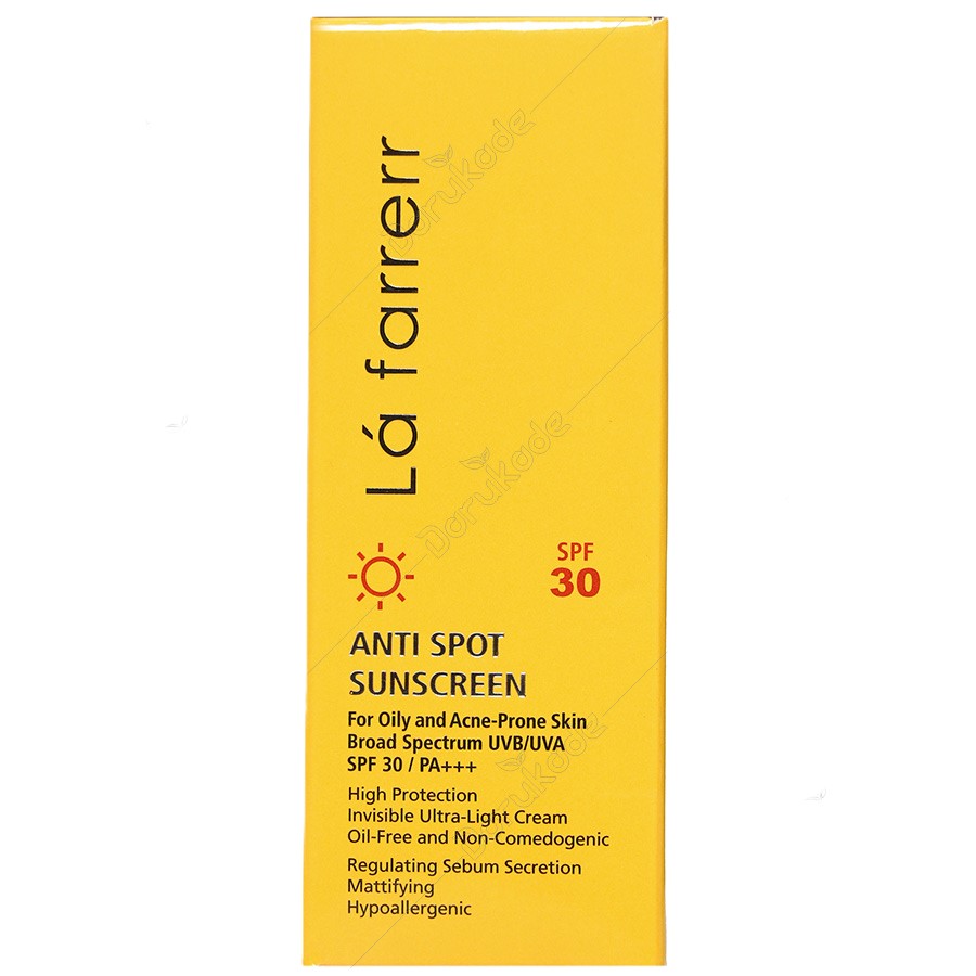 کرم ضد آفتاب و ضدلک بی رنگ پوست چرب و مستعد آکنه SPF30