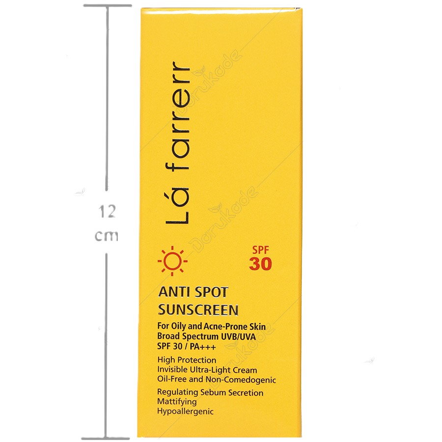 کرم ضد آفتاب و ضدلک بی رنگ پوست چرب و مستعد آکنه SPF30