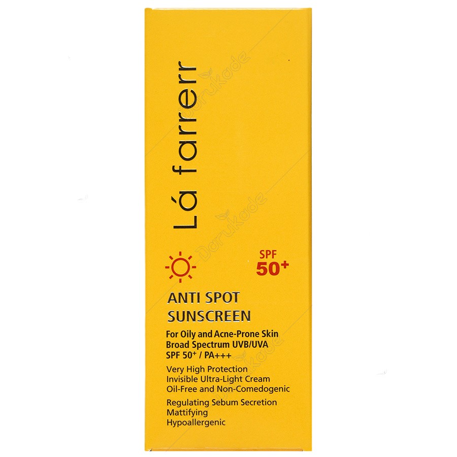 کرم ضد آفتاب و ضدلک بی رنگ پوست های چرب +SPF50