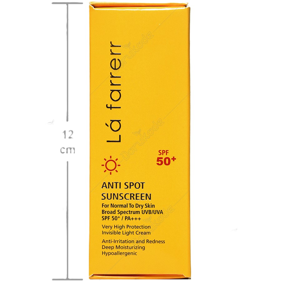 کرم ضد آفتاب ضدلک بی رنگ پوست خشک و معمولی +SPF50