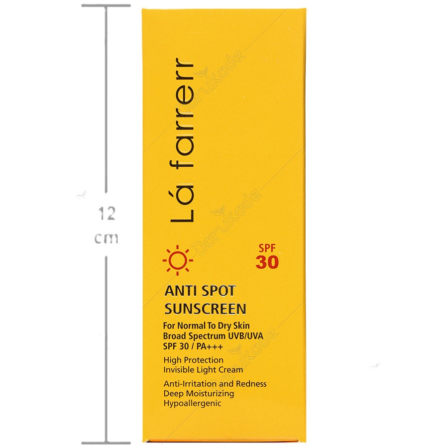 کرم ضد آفتاب و ضدلک بی رنگ پوست های خشک و معمولی SPF30